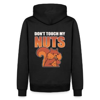 Don't Touch My Nuts Squirrel Animal - Men’s Premium Organic Hoodie - black - Back - Nico (187cm)