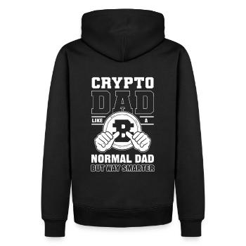 Crypto Papa comme un papa normal mais beaucoup plus intelligent - Sweat à capuche Premium bio Homme - noir - Dos - Nico (187cm)