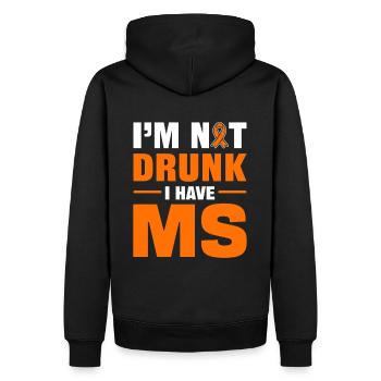 I'm Not Drunk I Have MS Multiple Sclerosis - Men’s Premium Organic Hoodie - black - Back - Nico (187cm)