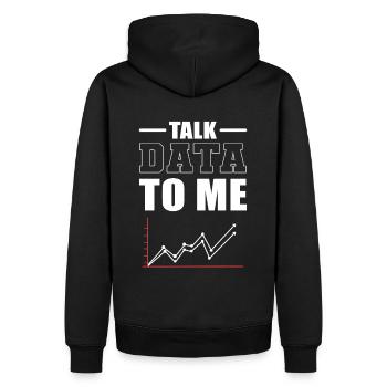 Talk Data To Me Data Scientist Data Analyst - Männer Premium Bio Hoodie - Schwarz - Hinten - Nico (187cm)
