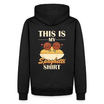 This Is My Spaghetti Shirt - Men’s Premium Organic Hoodie - black - Back - Nico (187cm)