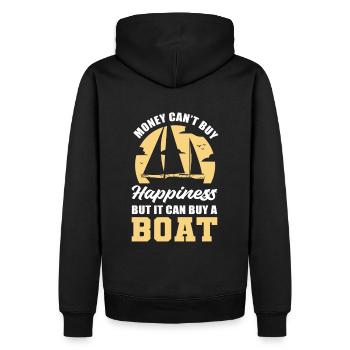 Money Can't Buy Happiness But It Can Buy A Boat - Männer Premium Bio Hoodie - Schwarz - Hinten - Nico (187cm)