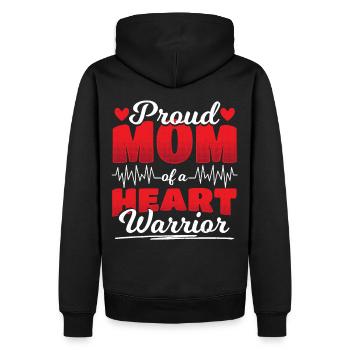 Fière maman d’un guerrier du cœur Mère guerrière du cœur - Sweat à capuche Premium bio Homme - noir - Dos - Nico (187cm)