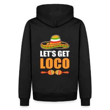 Obtenons Loco Cinco de Mayo - Sweat à capuche Premium bio Homme - noir - Dos - Nico (187cm)