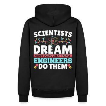 Les scientifiques rêvent de faire de grandes choses - Sweat à capuche Premium bio Homme - noir - Dos - Nico (187cm)