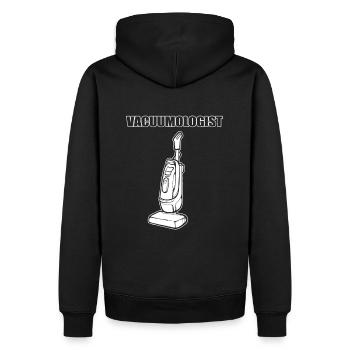 Vacuumologist Cleaning Lady - Men’s Premium Organic Hoodie - black - Back - Nico (187cm)