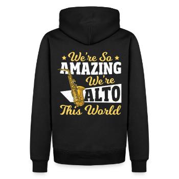 We’re So Amazing We’re Alto This World - Männer Premium Bio Hoodie - Schwarz - Hinten - Nico (187cm)