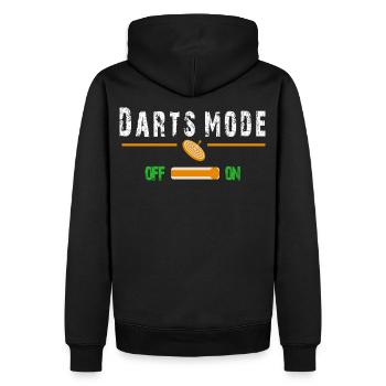Darts mode on - Männer Premium Bio Hoodie - Schwarz - Hinten - Nico (187cm)