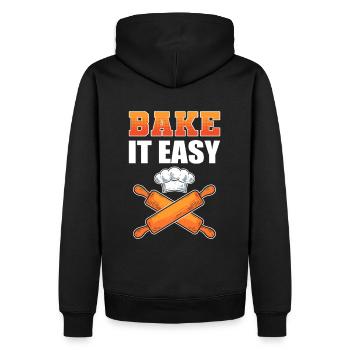 Bake It Easy Bread Making Bread Boulangerie - Sweat à capuche Premium bio Homme - noir - Dos - Nico (187cm)