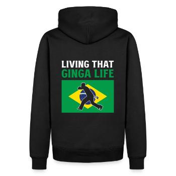 Vivre cette vie Ginga Capoeira Martial Brésilien - Sweat à capuche Premium bio Homme - noir - Dos - Nico (187cm)