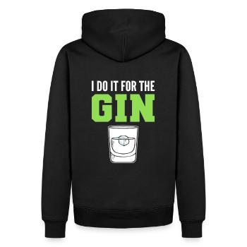 I Do It For The Gin - Männer Premium Bio Hoodie - Schwarz - Hinten - Nico (187cm)