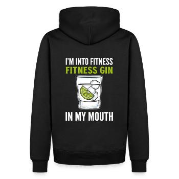 I`m Into Fitness. Fitness Gin In My Mouth Gin - Männer Premium Bio Hoodie - Schwarz - Hinten - Nico (187cm)