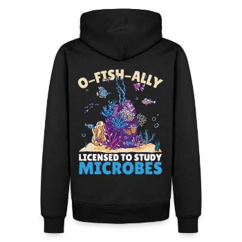 O-Fish-Ally autorisé à étudier les microbes marins - Sweat à capuche Premium bio Homme - noir - Dos - Nico (187cm)