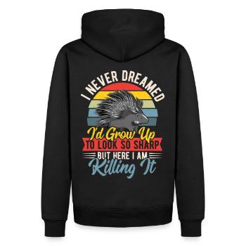I Never Dreamed I'd Grow Up To Look So Sharp - Männer Premium Bio Hoodie - Schwarz - Hinten - Nico (187cm)