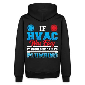 Si le CVC était facile, il s’appellerait Plomberie CVC - Sweat à capuche Premium bio Homme - noir - Dos - Nico (187cm)