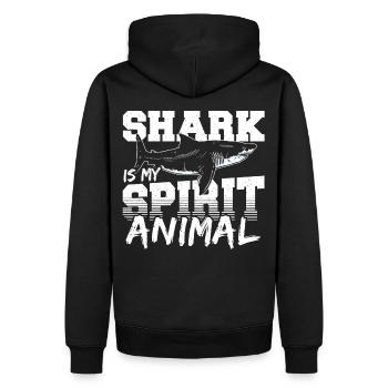 Shark Is My Spirit Animal Shark Fin Ocean Fish - Männer Premium Bio Hoodie - Schwarz - Hinten - Nico (187cm)