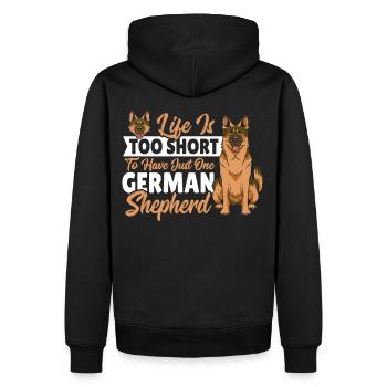 Life Is Too Short To Have Just One German Shepherd - Men’s Premium Organic Hoodie - black - Back - Nico (187cm)