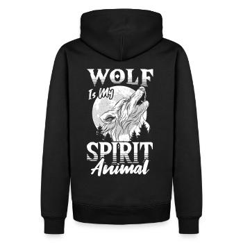 Wolf Is My Spirit Animal Wolves - Männer Premium Bio Hoodie - Schwarz - Hinten - Nico (187cm)