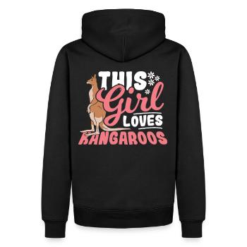 This Girl loves Kangaroos Australia Kangaroo - Männer Premium Bio Hoodie - Schwarz - Hinten - Nico (187cm)