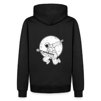 Guitar Astronaut Guitar Player - Männer Premium Bio Hoodie - Schwarz - Hinten - Nico (187cm)