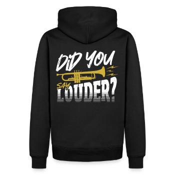 Did You Say Louder? Trumpet Trumpeter - Men’s Premium Organic Hoodie - black - Back - Nico (187cm)