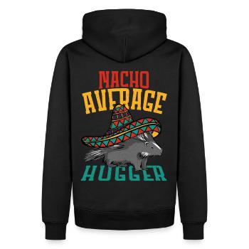 Nacho Average Hugger Porcupine Hedgehog - Männer Premium Bio Hoodie - Schwarz - Hinten - Nico (187cm)