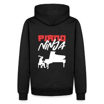 Piano Ninja Pianiste Clavier - Sweat à capuche Premium bio Homme - noir - Dos - Nico (187cm)