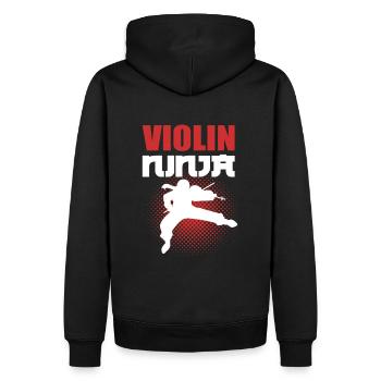 Violin Ninja Violinist - Men’s Premium Organic Hoodie - black - Back - Nico (187cm)