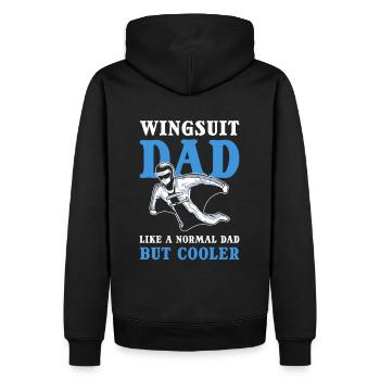 Wingsuit Dad. Like A Normal Dad But Cooler - Männer Premium Bio Hoodie - Schwarz - Hinten - Nico (187cm)