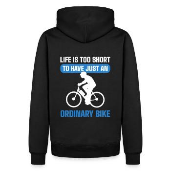 Life Is Too Short to Have Just an Ordinary Bike - Männer Premium Bio Hoodie - Schwarz - Hinten - Nico (187cm)