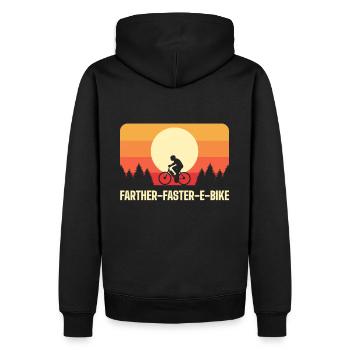 Farther Faster E-Bike Electric Bicycle - Männer Premium Bio Hoodie - Schwarz - Hinten - Nico (187cm)