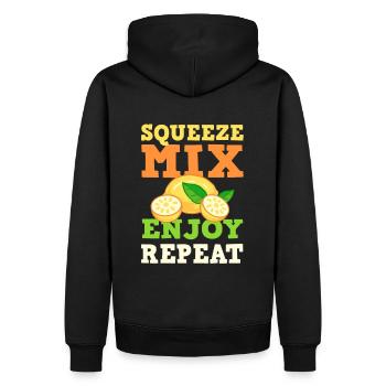 Squeeze Mix Profitez de Répéter Lemonde Stand Boss - Sweat à capuche Premium bio Homme - noir - Dos - Nico (187cm)