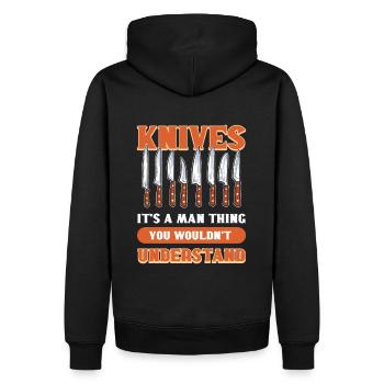 Couteaux C’est une chose d’homme que vous ne comprendrez pas - Sweat à capuche Premium bio Homme - noir - Dos - Nico (187cm)