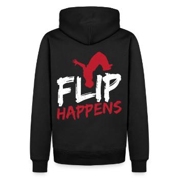 Flip Happens Freerunning Parkour - Sweat à capuche Premium bio Homme - noir - Dos - Nico (187cm)