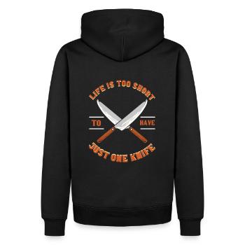 Life Is Too Short To Have Just One Knife Knife - Männer Premium Bio Hoodie - Schwarz - Hinten - Nico (187cm)