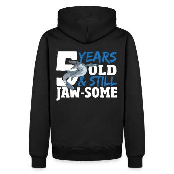 5 ans et encore jaw-Some Mosasaurus Anniversaire - Sweat à capuche Premium bio Homme - noir - Dos - Nico (187cm)