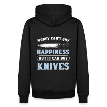 Money Can't Buy Happiness But Knives Knife - Männer Premium Bio Hoodie - Schwarz - Hinten - Nico (187cm)