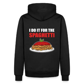 I Do It For The Spaghetti Italy Pasta - Männer Premium Bio Hoodie - Schwarz - Hinten - Nico (187cm)
