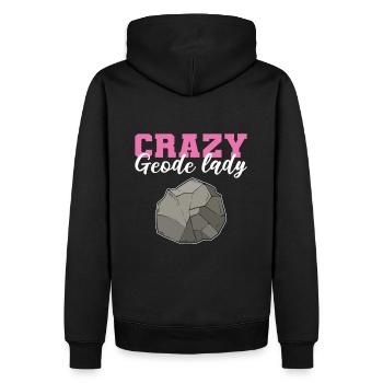 Crazy Geode Lady Géologie Minéraux Géologue - Sweat à capuche Premium bio Homme - noir - Dos - Nico (187cm)
