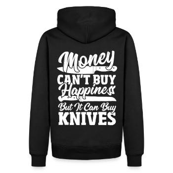 Money Can't Buy Happiness But Knives Knife - Männer Premium Bio Hoodie - Schwarz - Hinten - Nico (187cm)
