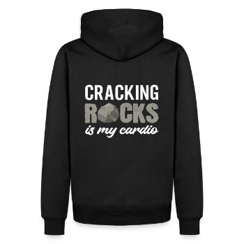 Cracking Rocks est mon géologue en géologie cardio - Sweat à capuche Premium bio Homme - noir - Dos - Nico (187cm)
