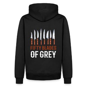 Cinquante lames de couteau gris Couteau collecteur - Sweat à capuche Premium bio Homme - noir - Dos - Nico (187cm)
