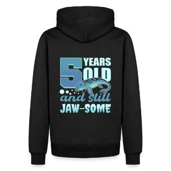 5 ans et encore jaw-Some Mosasaurus Anniversaire - Sweat à capuche Premium bio Homme - noir - Dos - Nico (187cm)