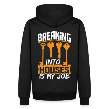 Breaking Into Houses Is My Job Locksmith - Männer Premium Bio Hoodie - Schwarz - Hinten - Nico (187cm)