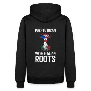 Portoricain avec des racines italiennes Porto Rico Italie - Sweat à capuche Premium bio Homme - noir - Dos - Nico (187cm)