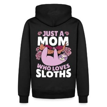 Juste une maman qui aime les paresseux Paresseux Maman - Sweat à capuche Premium bio Homme - noir - Dos - Nico (187cm)