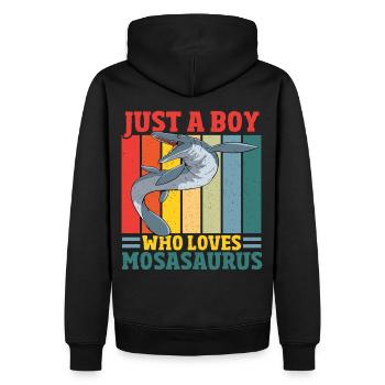Juste un garçon qui aime Mosasaurus préhistorique - Sweat à capuche Premium bio Homme - noir - Dos - Nico (187cm)