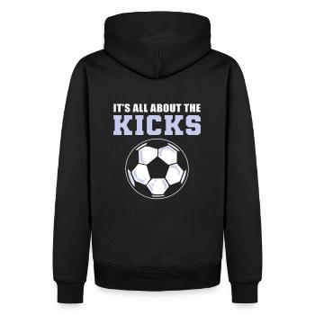 It's All About the Kicks Soccer - Männer Premium Bio Hoodie - Schwarz - Hinten - Nico (187cm)