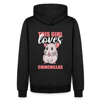 This Girl Loves Chinchillas Chinchilla Chinchillin - Männer Premium Bio Hoodie - Schwarz - Hinten - Nico (187cm)