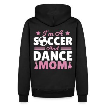 Je suis une maman de soccer et de danse - Sweat à capuche Premium bio Homme - noir - Dos - Nico (187cm)